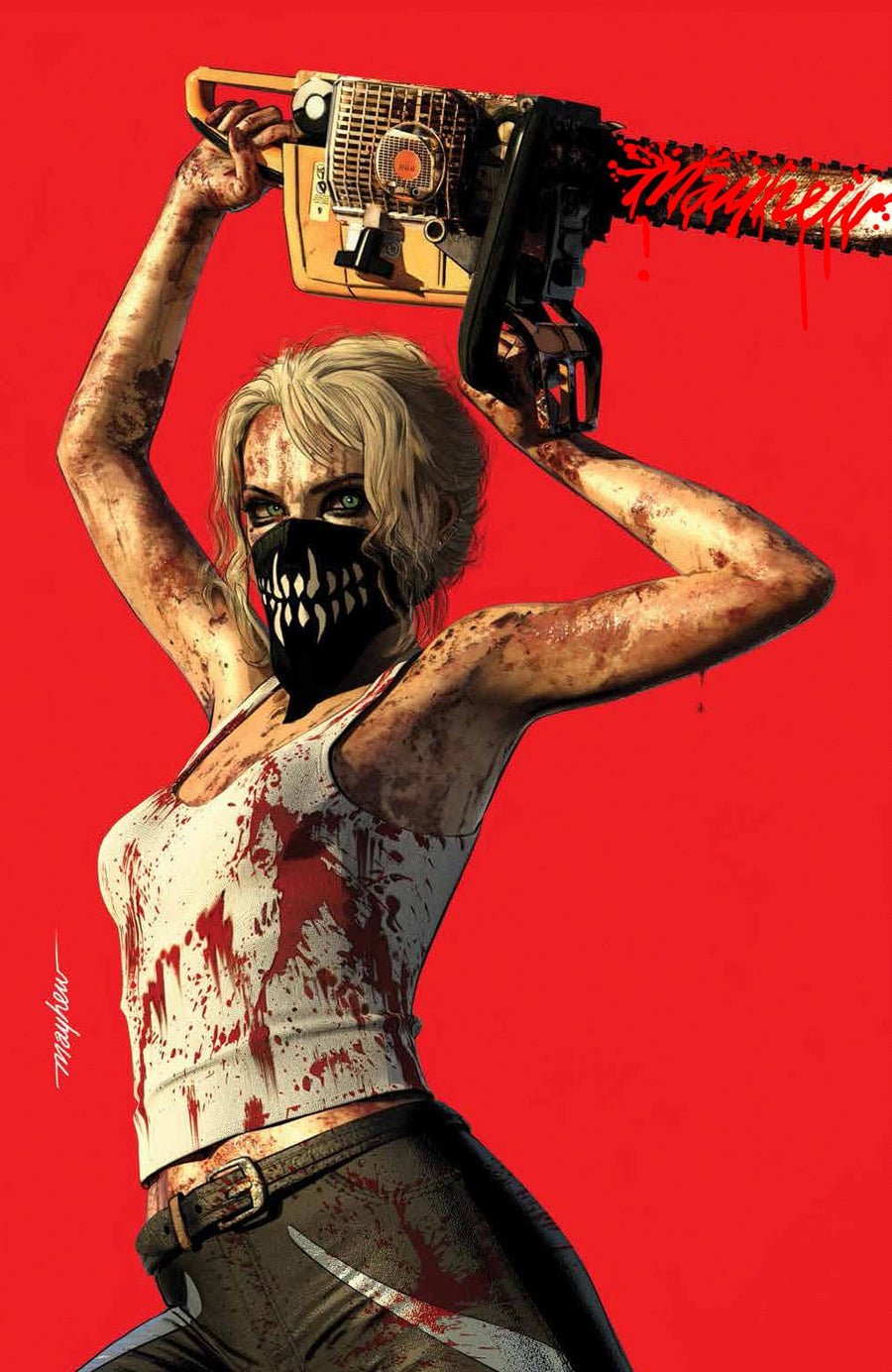 SOMETHING IS KILLING THE CHILDREN #30 Mike Mayhew Studio Variant Set of Cover A Trade Dress, Cover B Virgin & Cover C Foil Bloody Chainsaw Sig with COA