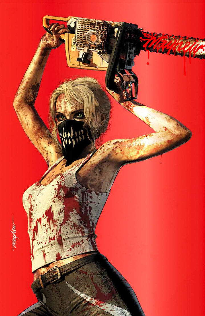 SOMETHING IS KILLING THE CHILDREN #30 Mike Mayhew Studio Variant Cover C Foil Bloody Chainsaw Sig with COA