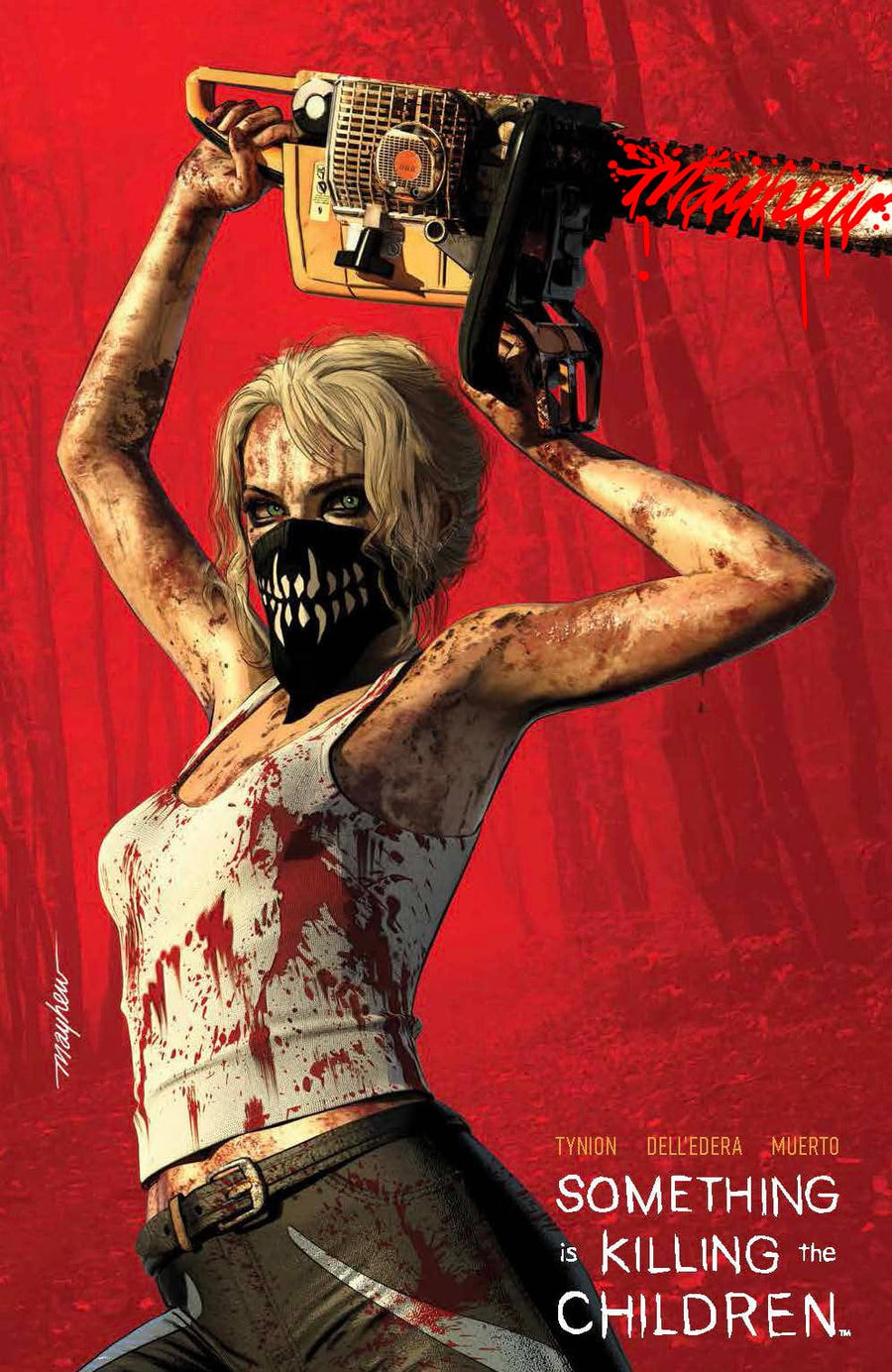 SOMETHING IS KILLING THE CHILDREN #30 Mike Mayhew Studio Variant Cover A Trade Dress Bloody Chainsaw Sig with COA
