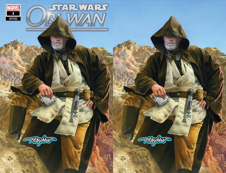 STAR WARS: OBI-WAN KENOBI #1 Mike Mayhew Studio Variant Cover A and Virgin Cover B Saber Glow Sig with COA