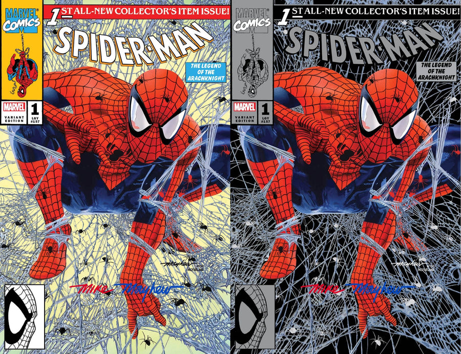 SPIDER-MAN #1 (2022) Mike Mayhew Studio Variant Cover A Trade Dress and Cover B Virgin Full Duo Signed with COA