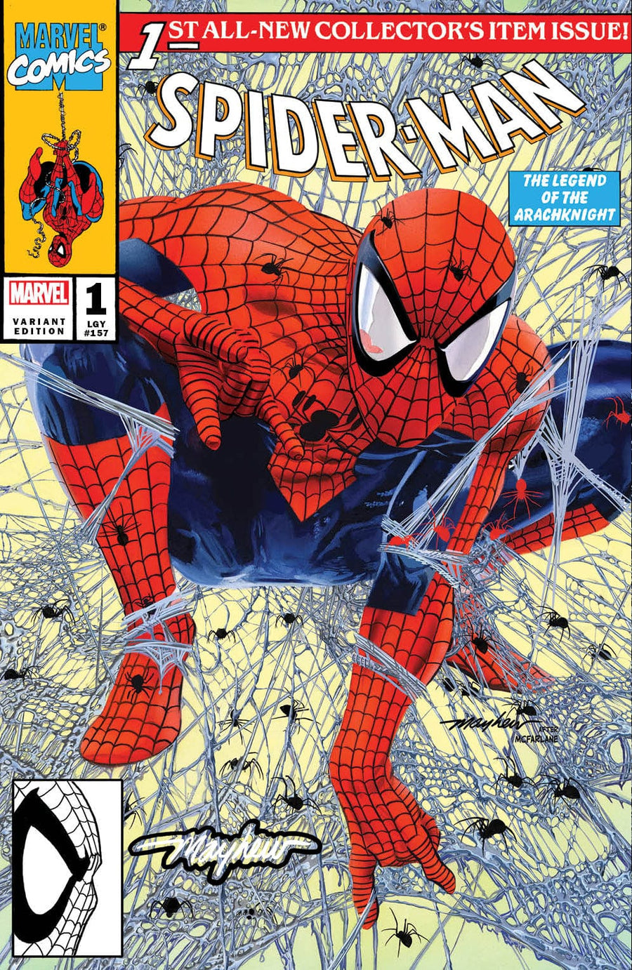 SPIDER-MAN #1 (2022) Mike Mayhew Studio Variant Cover A Trade Dress Radioactive Glow Sig with COA