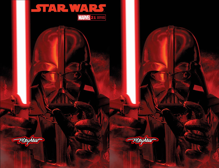 STAR WARS #21 Mike Mayhew Studio Variant Set of Cover A and Virgin Cover B Saber Glow Signed with COA