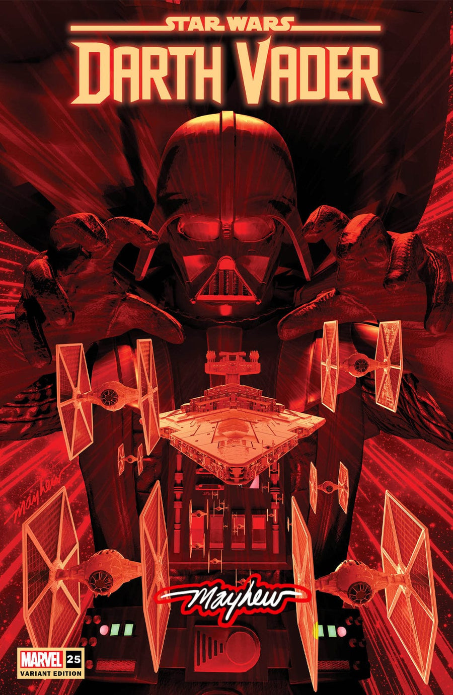 STAR WARS: DARTH VADER #25 Mike Mayhew Studio Variant Cover A Saber Glow Signed with COA