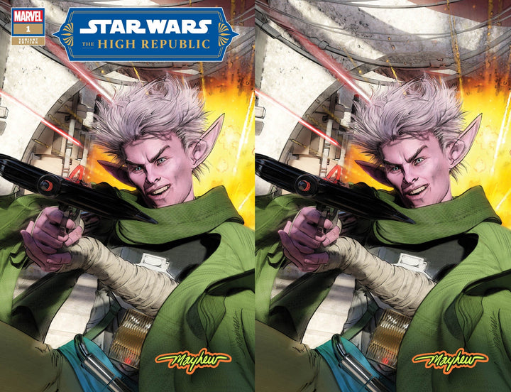 STAR WARS: THE HIGH REPUBLIC #1 (2022) Mike Mayhew Studio Variant Cover A Trade Dress and Cover B Virgin Saber Glow Sig with COA