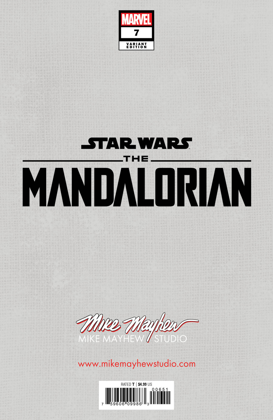 STAR WARS: THE MANDALORIAN #7 Mike Mayhew Studio Variant Cover A Trade Dress Signed with COA