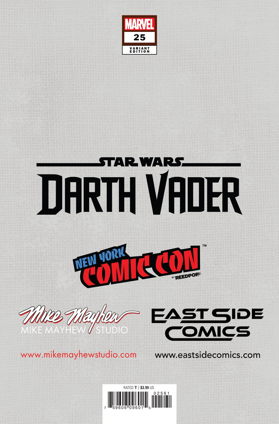 STAR WARS: DARTH VADER #25 Mike Mayhew Studio Variant Cover C Virgin New York Comic Con Exclusive Raw