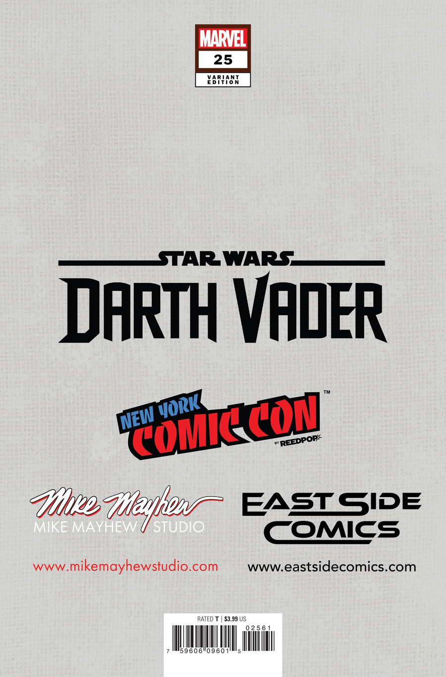 STAR WARS: DARTH VADER #25 Mike Mayhew Studio Variant Cover C Virgin New York Comic Con Exclusive Signed with COA