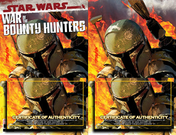 STAR WARS: WAR OF THE BOUNTY HUNTERS #1 Mike Mayhew Studio Variant Cover Trade Dress and Virgin Set Signed with COA
