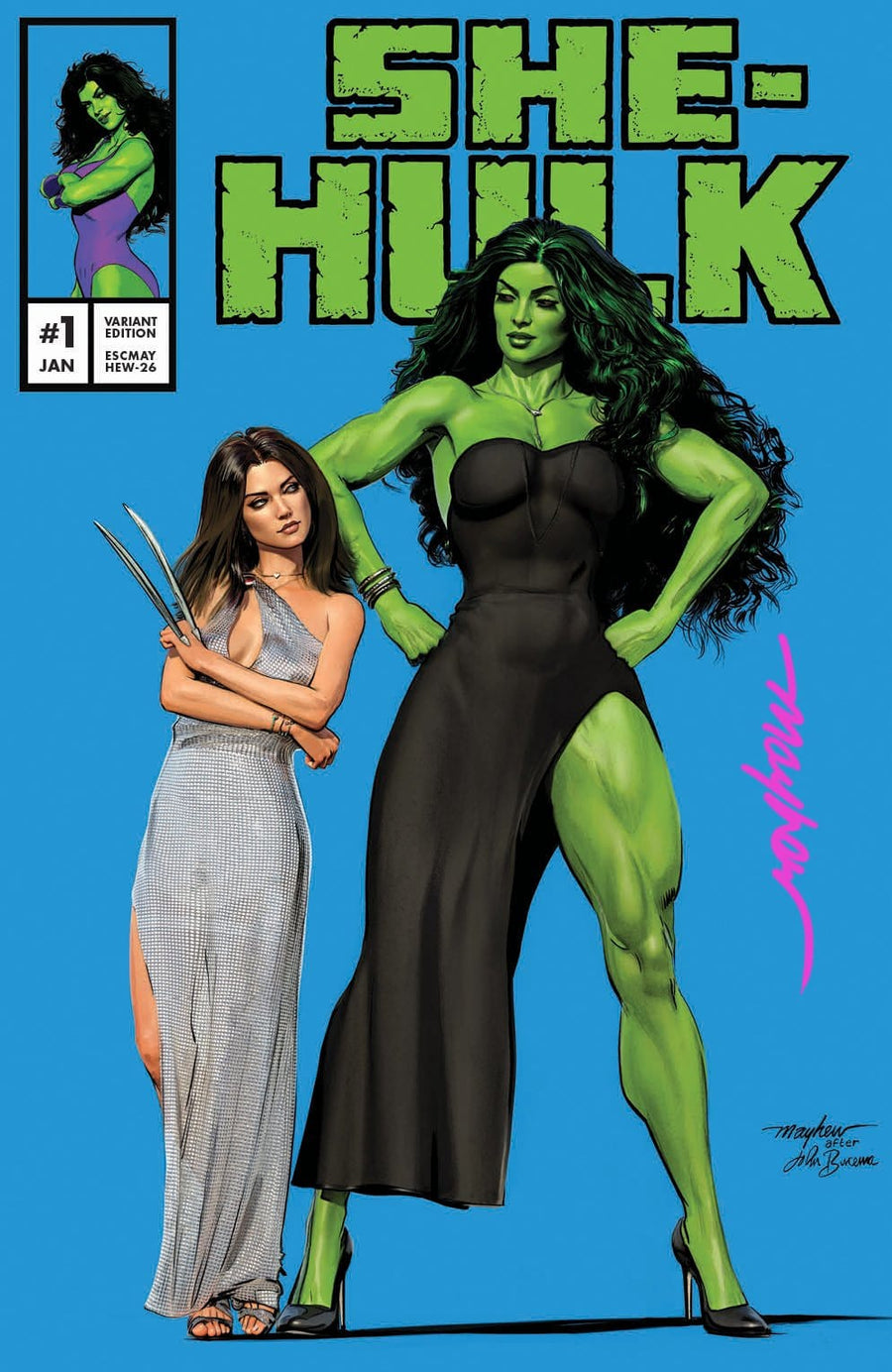 SHE-HULK #1 Mike Mayhew Studio Variant Cover Trade Dress Signed with COA