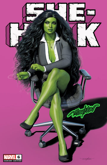 SHE-HULK #6 Mike Mayhew Studio Variant Cover Trade Dress Gamma-Glow Signed with COA