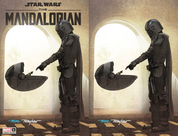 STAR WARS: THE MANDALORIAN #1 Mike Mayhew Studio Variant Cover A and Virgin Cover B Full Duo Signed with COA