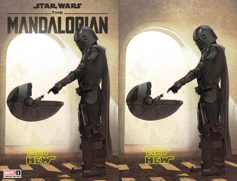 STAR WARS: THE MANDALORIAN #1 Mike Mayhew Studio Variant Cover A and Virgin Cover B Star Wars Sig with COA