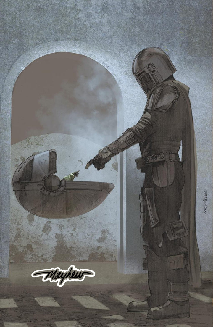 STAR WARS: THE MANDALORIAN #1 Mike Mayhew Studio Variant Cover C "Moonlight" New York Comic Con Exclusive Dark Saber Glow Signed with COA