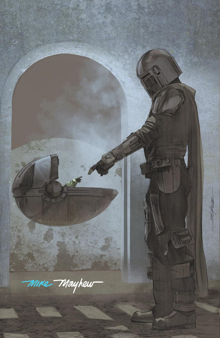 STAR WARS: THE MANDALORIAN #1 Mike Mayhew Studio Variant Cover C "Moonlight" New York Comic Con Exclusive Full Duo Signed with COA