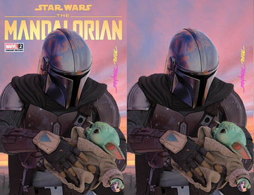 STAR WARS: THE MANDALORIAN #2 Mike Mayhew Studio Variant Cover A and Virgin Cover B Full Duo Signed with COA