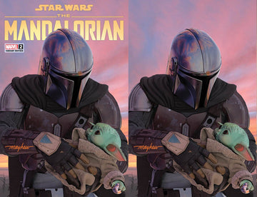 STAR WARS: THE MANDALORIAN #2 Mike Mayhew Studio Variant Set of Cover A and Virgin Cover B Signed with COA
