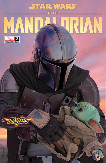 STAR WARS: THE MANDALORIAN #2 Mike Mayhew Studio Variant Cover A Saber Glow Sig with COA