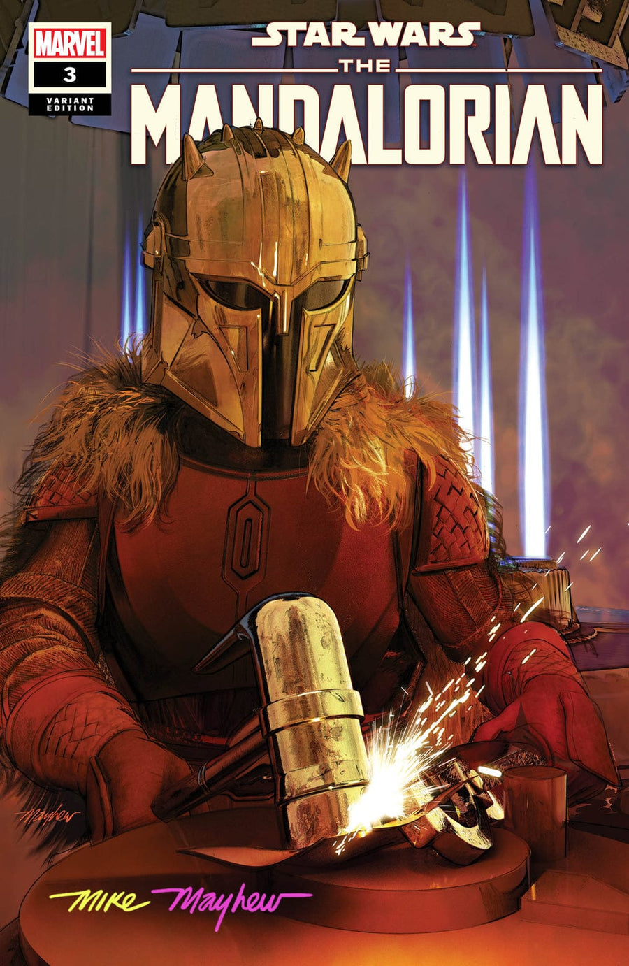 STAR WARS: THE MANDALORIAN #3 Mike Mayhew Studio Variant Cover A Full Duo Signed with COA