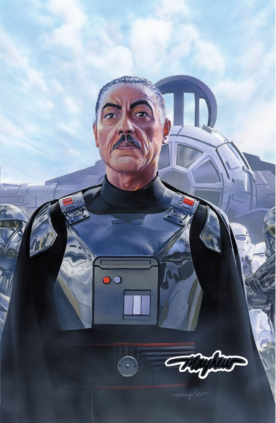 STAR WARS: THE MANDALORIAN #7 Mike Mayhew Studio Variant Cover B Virgin Darksaber Glow Sig with Serial Number COA