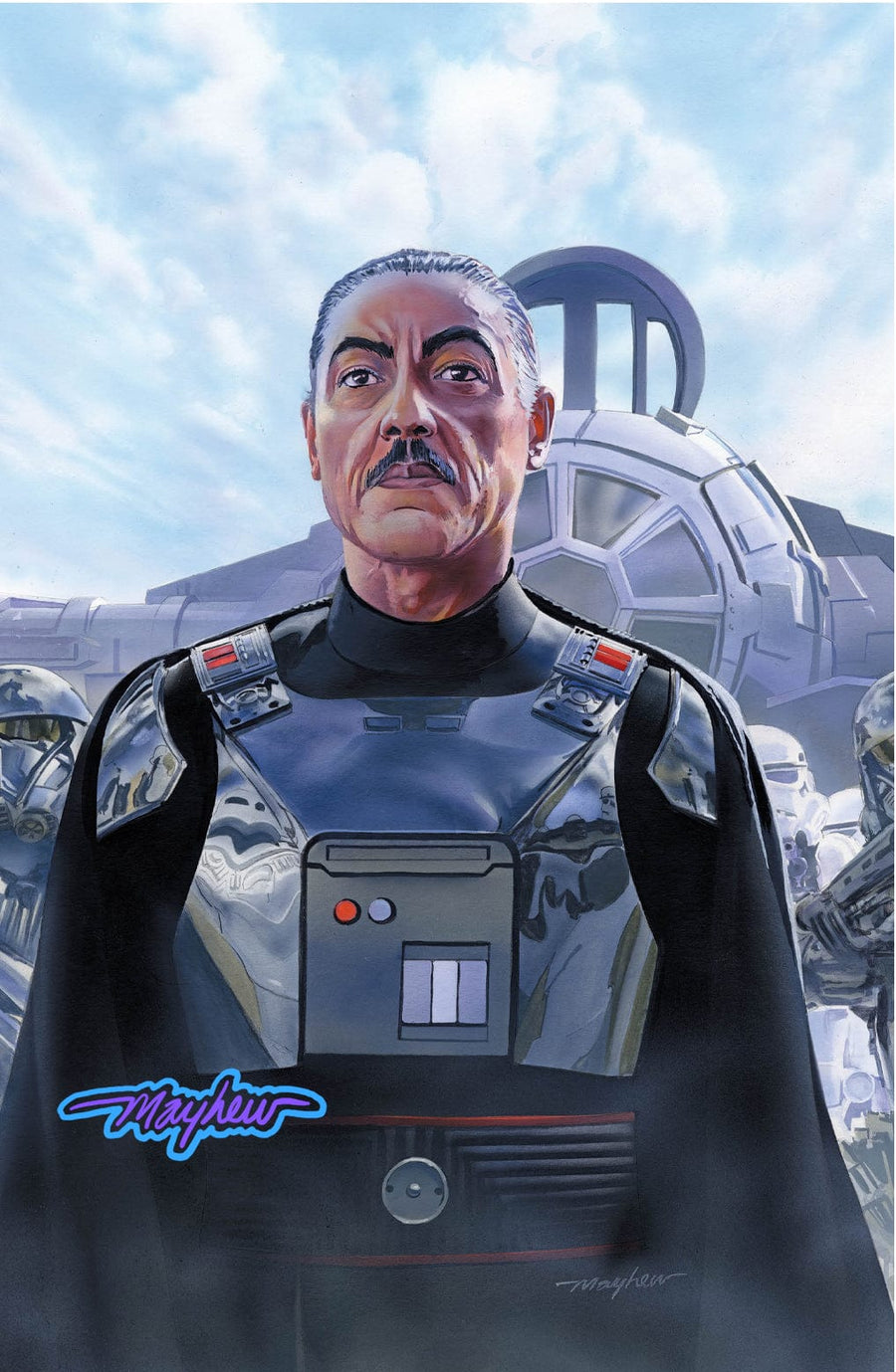 STAR WARS: THE MANDALORIAN #7 Mike Mayhew Studio Variant Cover B Virgin Saber Glow Sig with Serial Number COA