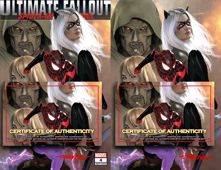 ULTIMATE COMICS FALLOUT #4: FACSIMILE EDITION Mike Mayhew Studio Variant Set of Cover A Trade Dress and Cover B Virgin Signed with COA