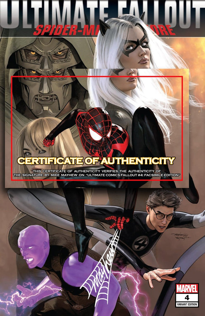 ULTIMATE COMICS FALLOUT #4: FACSIMILE EDITION Mike Mayhew Studio Variant Cover A Trade Dress "Thwip" Signed with COA