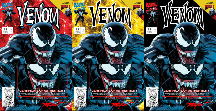 VENOM #32 Mike Mayhew Studio Variant Cover A, Cover B and Cover C Set Signed with COA