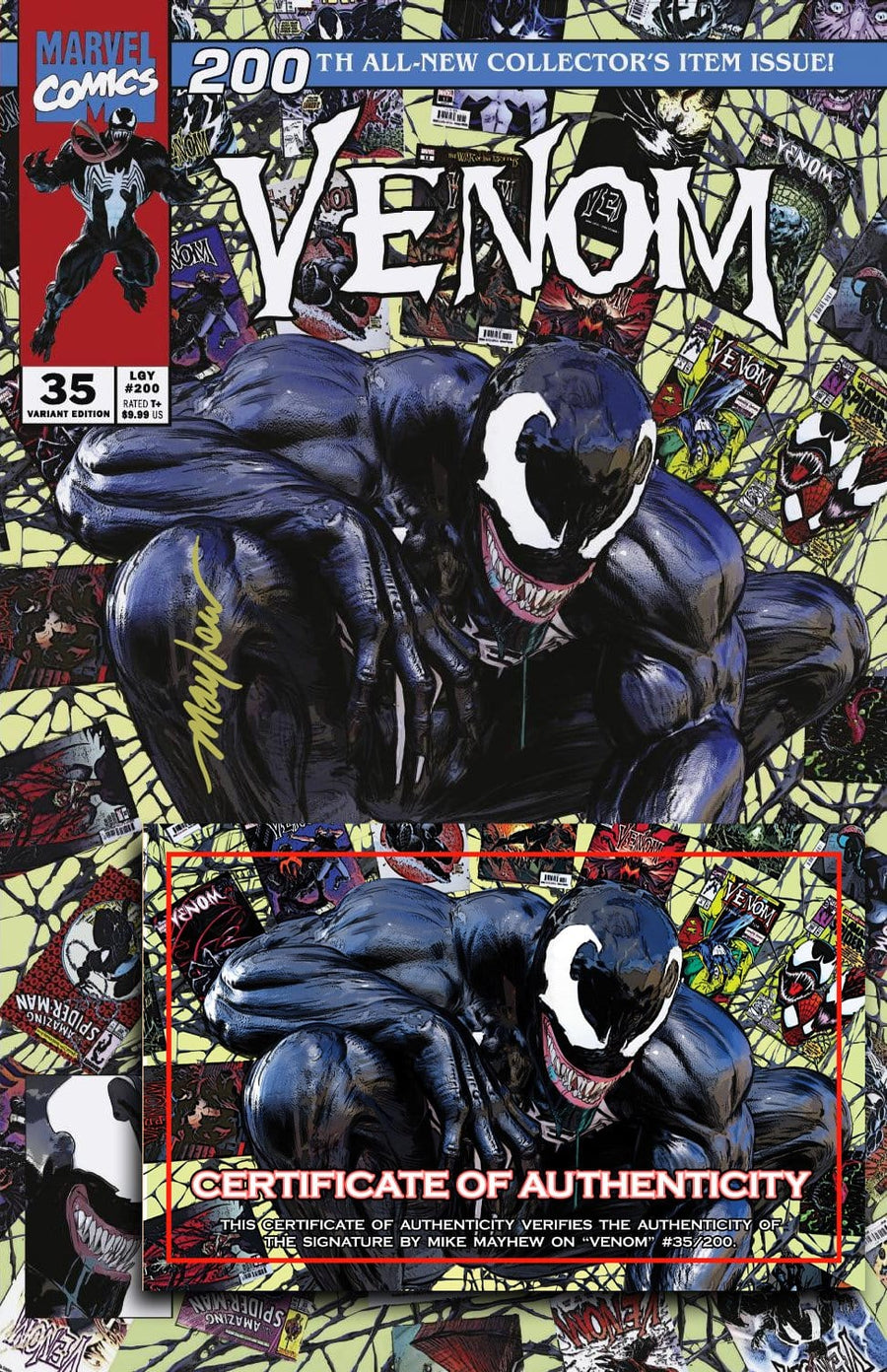 VENOM #35/200 Mike Mayhew Studio Variant Cover Trade Dress Signed With COA