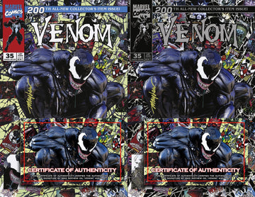 VENOM #35/200 Mike Mayhew Studio Variant Cover Classic Trade Dress And Platinum Trade Dress Set Signed With COA