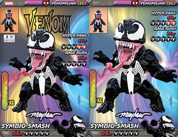 VENOM #2 Mike Mayhew Studio Variant  Set of Cover A Trade Dress and Cover B Virgin Black Glow Signed with COAs