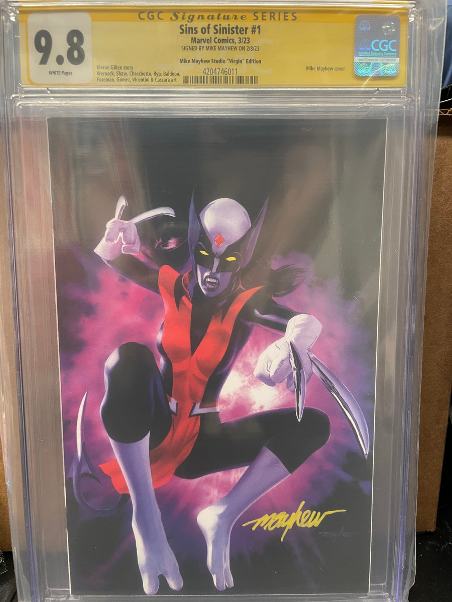 SINS OF SINISTER #1 MIKE MAYHEW STUDIO VARIANT COVER VIRGIN SIGNED CGC SIGNATURE SERIES 9.8 GRADED SLAB