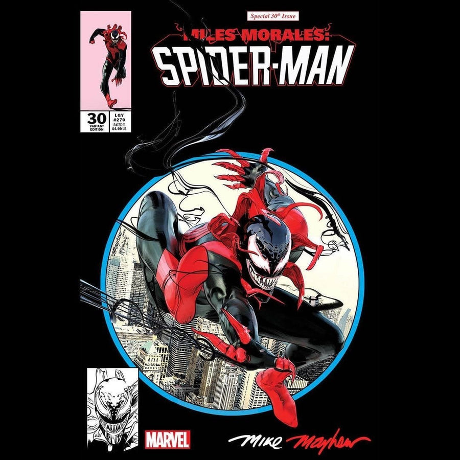 MILES MORALES SPIDER-MAN #30 MIKE MAYHEW STUDIO VARIANT COVER C TRADE DRESS FULL- DUO TONE SIGNED WITH COA