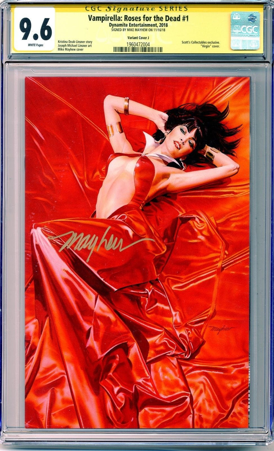 VAMPIRELLA: ROSES FOR THE DEAD #1 Mike Mayhew Variant A CGC Signature Series 9.6